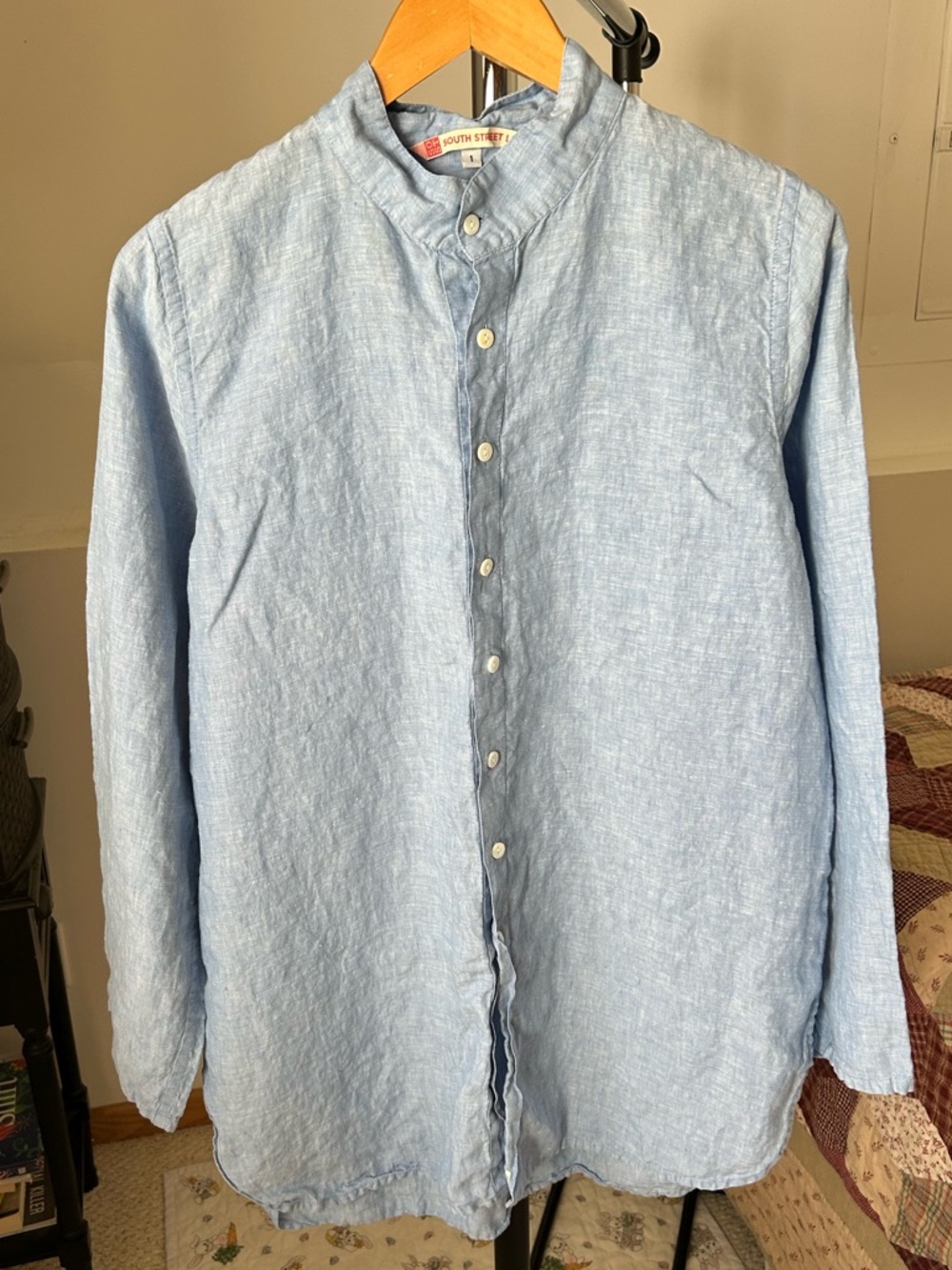 South Street Linen Button Down Shirt Blue